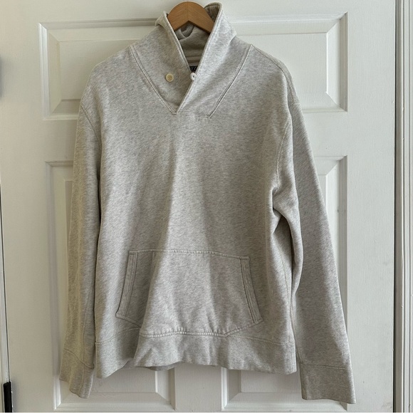 J Crew Men's Shawl Collar Neck Vintage Fleece Sweater Size Large Light Gray - Picture 1 of 5